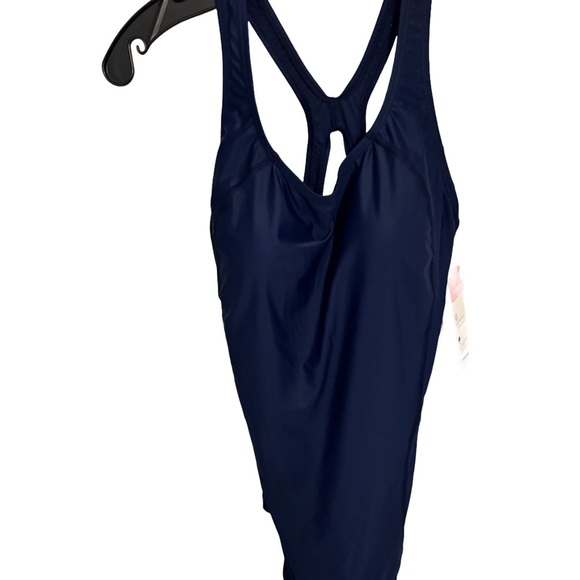 Speedo PowerFLEX One-piece Swimsuit size 10 Navy NWT MSRP $68 - Picture 2 of 14